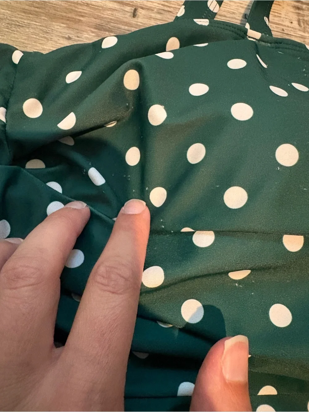 BloomChic Green & White Polka Dot Swimdress Size 22-24